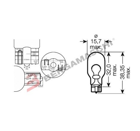 LAMPADA TV.12V 16W T15