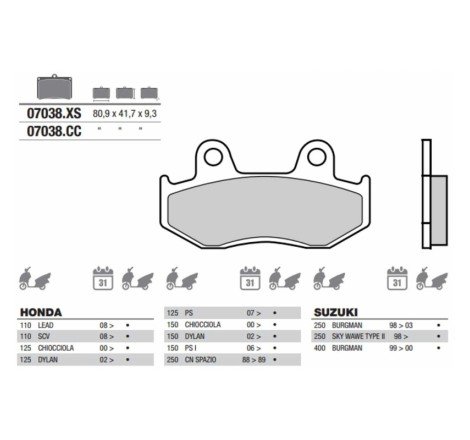 PASTIGLIE BREMBO FA323 (67090)